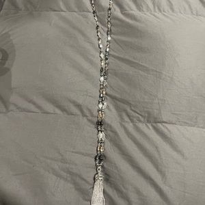 Nine West long necklace in silver, gold and gunmetal color